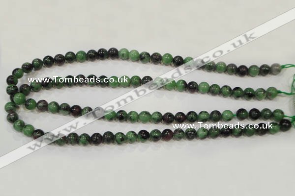 CRZ452 15.5 inches 8mm round ruby zoisite gemstone beads