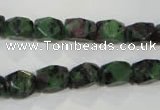 CRZ465 15.5 inches 7*10mm faceted nuggets ruby zoisite gemstone beads