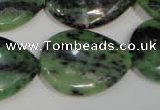 CRZ490 15.5 inches 22*30mm flat teardrop ruby zoisite gemstone beads