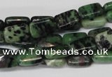 CRZ50 15.5 inches 8*12mm rectangle ruby zoisite gemstone beads