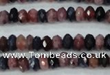 CRZ521 15.5 inches 3*4mm faceted rondelle natural ruby sapphire beads