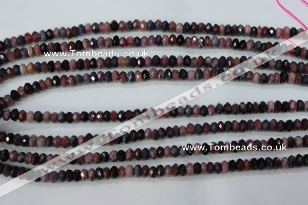CRZ521 15.5 inches 3*4mm faceted rondelle natural ruby sapphire beads