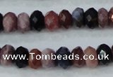 CRZ522 15.5 inches 4*6mm faceted rondelle natural ruby sapphire beads