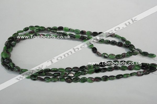 CRZ59 15.5 inches 6*8mm oval ruby zoisite gemstone beads