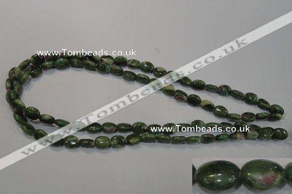 CRZ611 15.5 inches 8*10mm oval New ruby zoisite gemstone beads