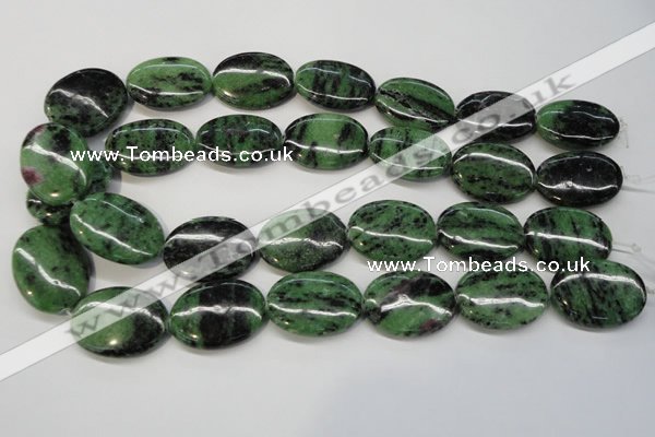 CRZ63 15.5 inches 22*30mm oval ruby zoisite gemstone beads