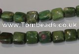 CRZ630 15.5 inches 8*8mm square New ruby zoisite gemstone beads