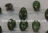 CRZ649 Top-drilled 9*14mm flat teardrop New ruby zoisite gemstone beads