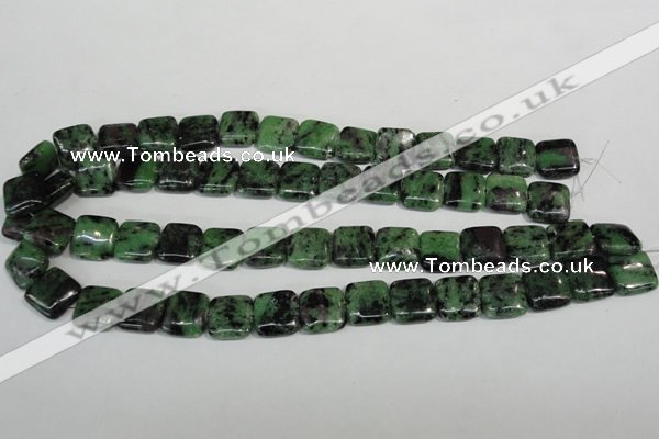 CRZ65 15.5 inches 14*14mm square ruby zoisite gemstone beads