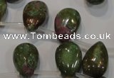 CRZ650 Top-drilled 12*18mm flat teardrop New ruby zoisite gemstone beads