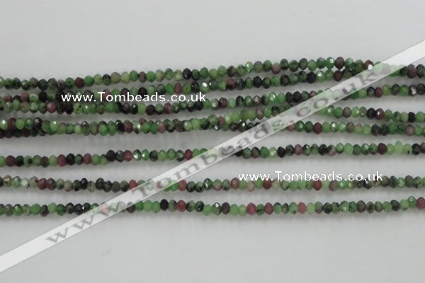 CRZ700 15 inches 2*3mm faceted rondelle ruby zoisite gemstone beads