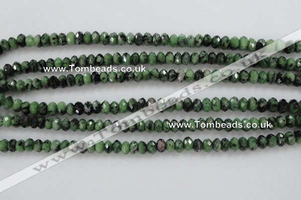 CRZ702 15 inches 5*8mm faceted rondelle ruby zoisite gemstone beads