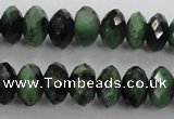 CRZ703 15 inches 6*10mm faceted rondelle ruby zoisite gemstone beads