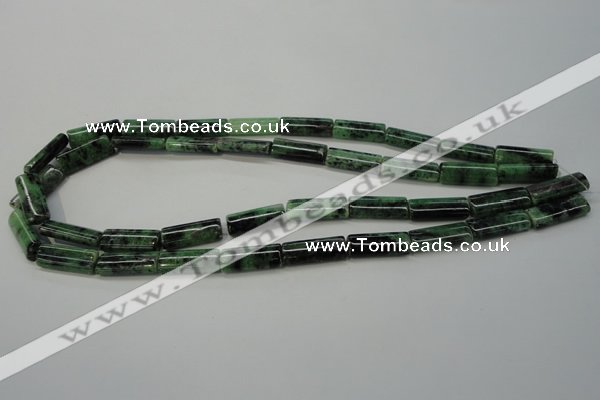 CRZ71 15.5 inches 8*20mm flat tube ruby zoisite gemstone beads