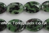 CRZ710 15 inches 15*20mm faceted oval ruby zoisite gemstone beads