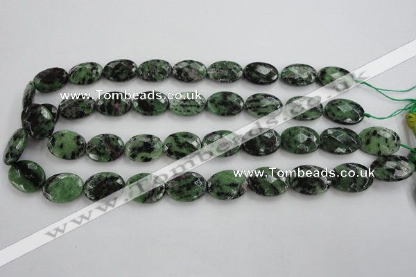 CRZ710 15 inches 15*20mm faceted oval ruby zoisite gemstone beads