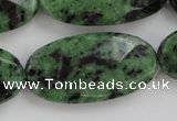 CRZ715 15 inches 20*40mm faceted oval ruby zoisite gemstone beads