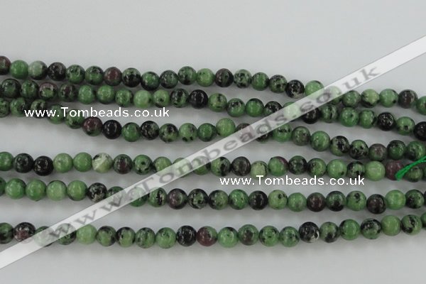 CRZ721 15.5 inches 6mm round ruby zoisite gemstone beads