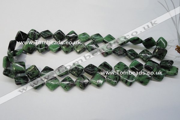 CRZ73 15.5 inches 14*14mm diamond ruby zoisite gemstone beads