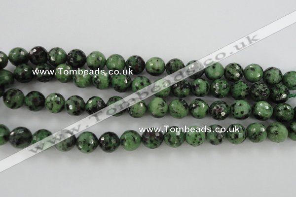 CRZ730 15.5 inches 6mm faceted round ruby zoisite gemstone beads