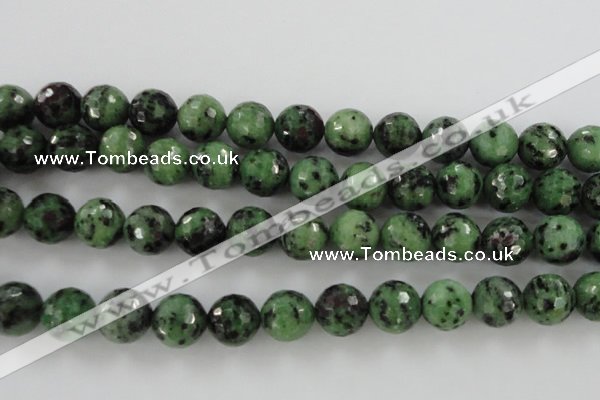 CRZ733 15.5 inches 12mm faceted round ruby zoisite gemstone beads