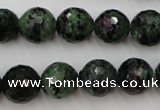 CRZ742 15.5 inches 13mm faceted round ruby zoisite gemstone beads