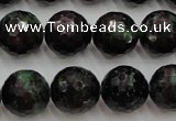 CRZ743 15.5 inches 15mm faceted round ruby zoisite gemstone beads