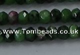 CRZ753 15.5 inches 4*6mm faceted rondelle ruby zoisite beads