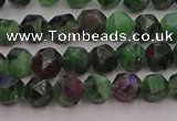 CRZ761 15.5 inches 6mm faceted nuggets ruby zoisite gemstone beads