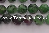 CRZ762 15.5 inches 8mm faceted nuggets ruby zoisite gemstone beads