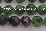 CRZ763 15.5 inches 10mm faceted nuggets ruby zoisite gemstone beads