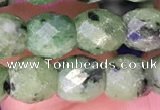 CRZ785 15.5 inches 6*6mm faceted drum ruby zoisite beads