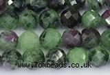 CRZ788 15 inches 5mm faceted round ruby zoisite beads