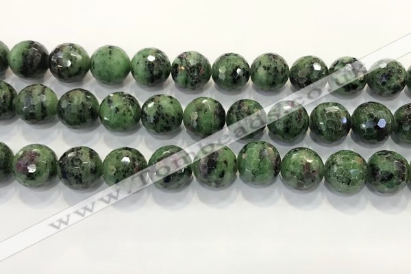 CRZ790 15.5 inches 16mm faceted round ruby zoisite gemstone beads