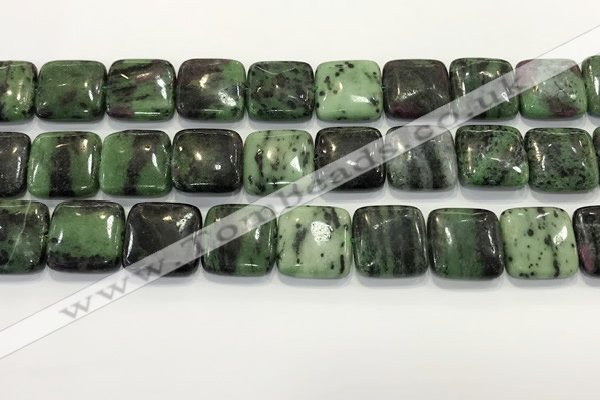 CRZ792 15.5 inches 20*20mm square ruby zoisite gemstone beads