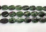 CRZ796 15.5 inches 18*25mm twisted oval ruby zoisite gemstone beads