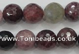 CRZ808 15.5 inches 12mm faceted round natural ruby sapphire beads