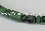 CRZ83 2*4mm – 6*10mm rondelle & 4*6mm – 10*11mm tube ruby zoisite beads