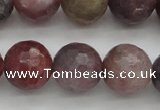 CRZ855 15.5 inches 11mm faceted round natural ruby gemstone beads