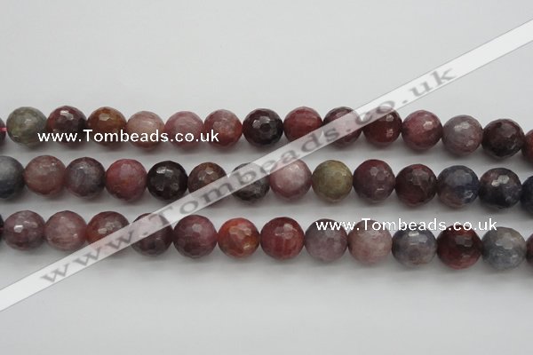 CRZ855 15.5 inches 11mm faceted round natural ruby gemstone beads