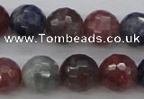 CRZ882 15.5 inches 8mm faceted round natural ruby sapphire beads