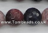 CRZ884 15.5 inches 12mm faceted round natural ruby sapphire beads