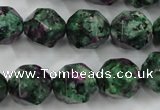 CRZ905 15.5 inches 14mm faceted nuggets Chinese ruby zoisite beads