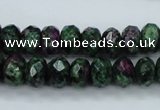 CRZ910 15.5 inches 5*8mm faceted rondelle Chinese ruby zoisite beads