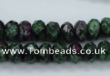 CRZ912 15.5 inches 8*12mm faceted rondelle Chinese ruby zoisite beads