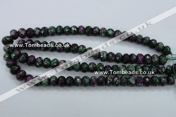 CRZ914 15.5 inches 12*16mm faceted rondelle Chinese ruby zoisite beads