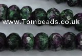 CRZ915 15.5 inches 13*18mm faceted rondelle Chinese ruby zoisite beads