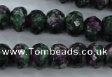 CRZ916 15.5 inches 15*20mm faceted rondelle Chinese ruby zoisite beads