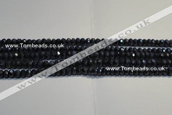 CRZ972 15.5 inches 4*6mm faceted rondelle A- grade sapphire beads