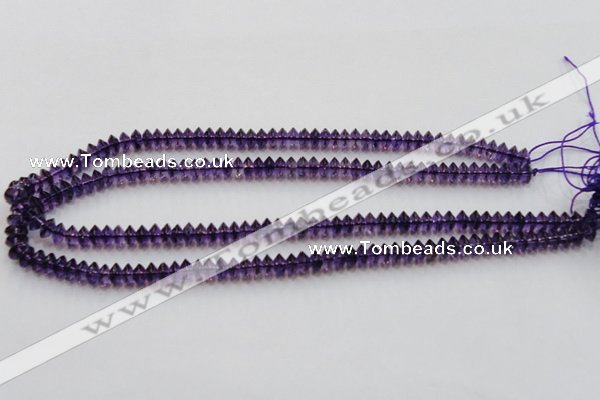 CSA07 15.5 inches 4*8mm rondelle synthetic amethyst beads wholesale